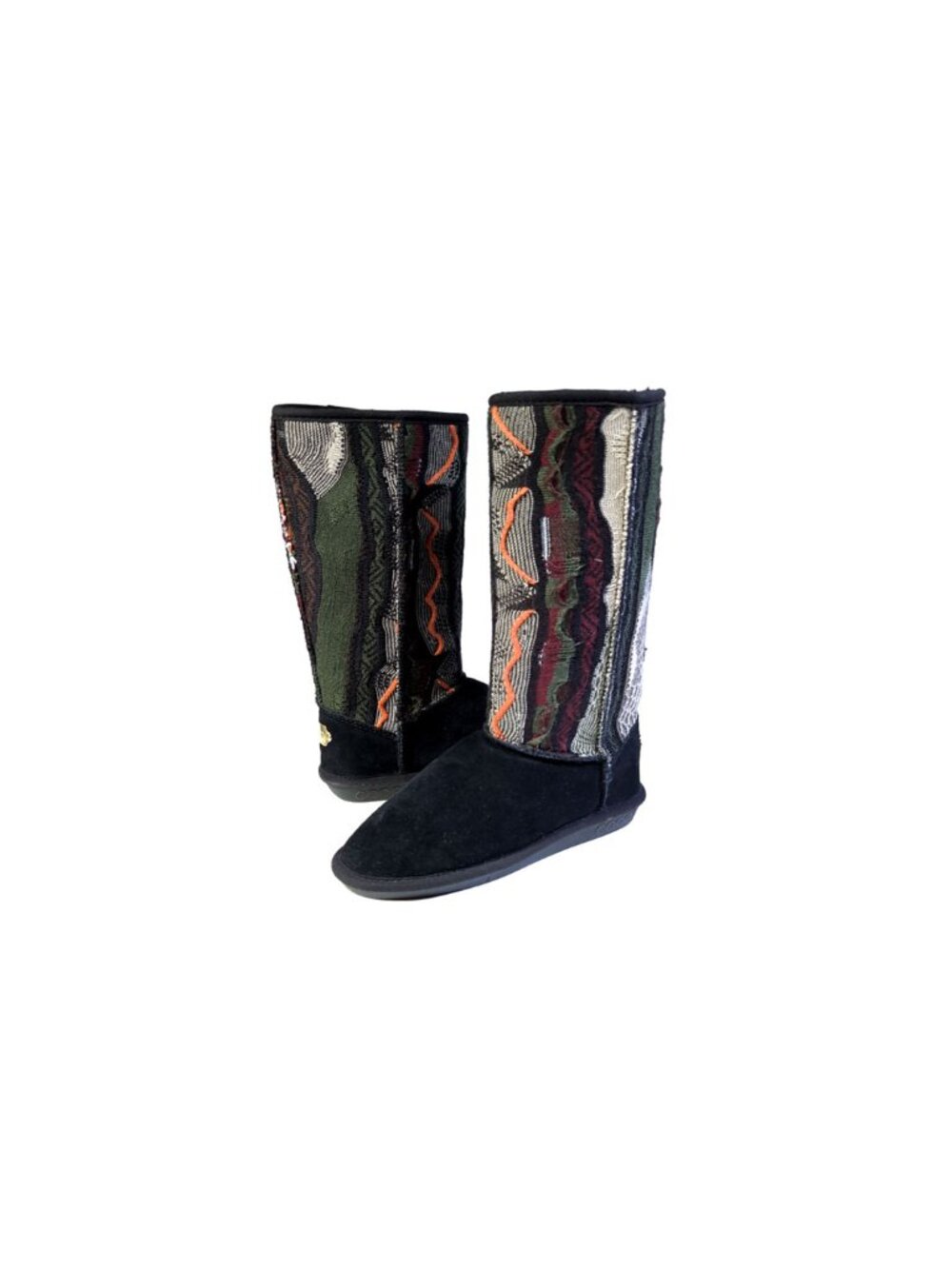 Y2K COOGI Sweater Boots Knit Boots Cozy Faux Fur Lined Size 8.5 -9